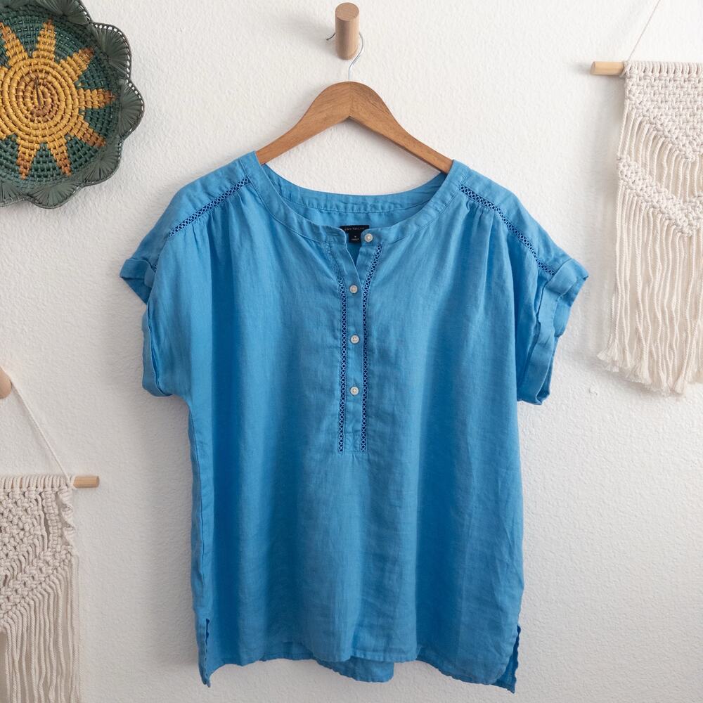 Ann Taylor Sky Blue Button-Up Blouse